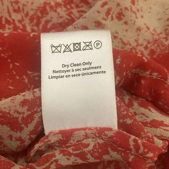 Rachel Zoe Silk Blouse SIZE 8 Sheer Dolman Long Sleeve Abstract Art to Wear - Picture 7 of 11